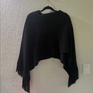 Chic Black Knit Poncho